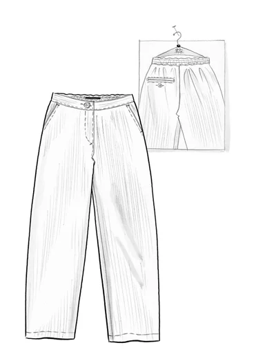 Cordhose aus Bio-Baumwolle/Elasthan - lorbeer