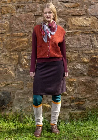 Strickweste „Sälen“ aus Wollbouclé - rost