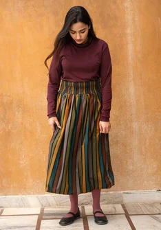 “Akira” woven organic cotton skirt - black