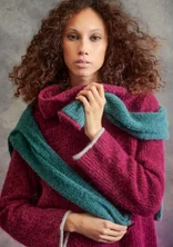 Knitted alpaca blend sweater - grape