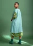 Robe sans manches en coton biologique tissé (aigue-marine S)