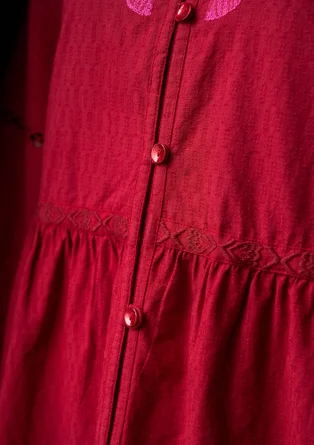 “Åland” woven organic cotton dress - cranberry
