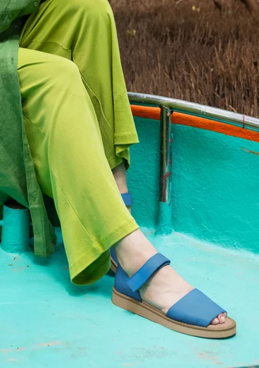 Leather sandals - bright blue