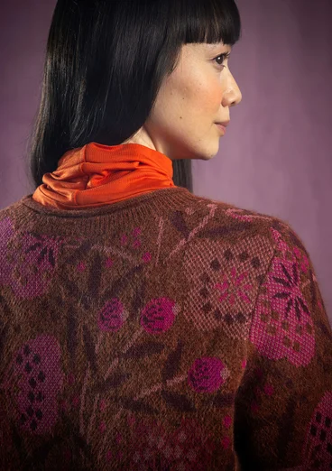 Gemusterter Pullover „Ada“ aus Bio-Baumwolle/Alpakawollgemisch - rost