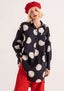 “Palette” shirt dress in organic cotton black/patterned thumbnail