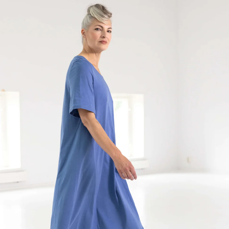 Jerseykleid „Millie“ aus Bio-Baumwolle/Modal - bergblau