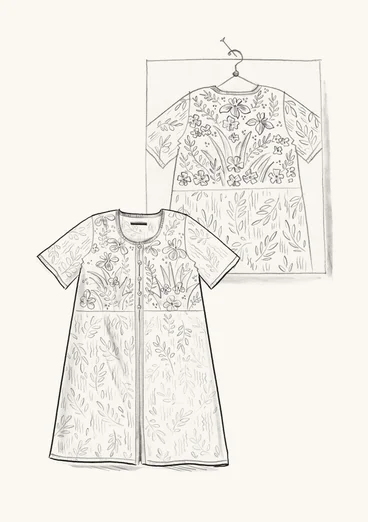 “Iris” pointelle cardigan in linen/recycled cotton - natural/undyed