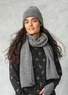 Bonnet en alpaga mélangé (gris/chiné Taille unique)