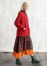 Strickjacke aus Alpakawollgemisch (papageienrott-melange XS)