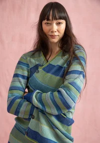 “Andromeda” organic/recycled cotton long cardigan - light indigo