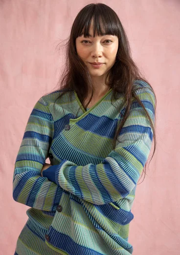 “Andromeda” organic/recycled cotton long cardigan - light indigo