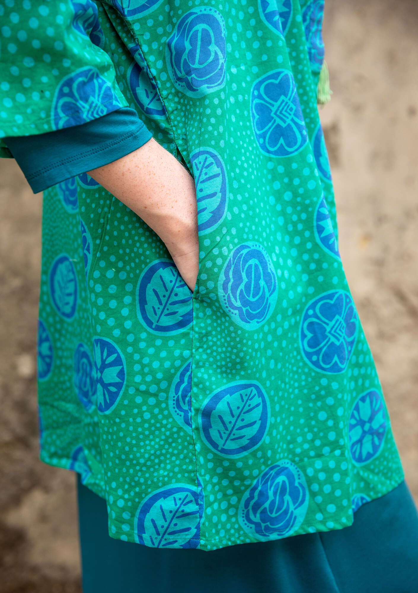 Bluse «Kristina» i økologisk bomull grønn agat thumbnail