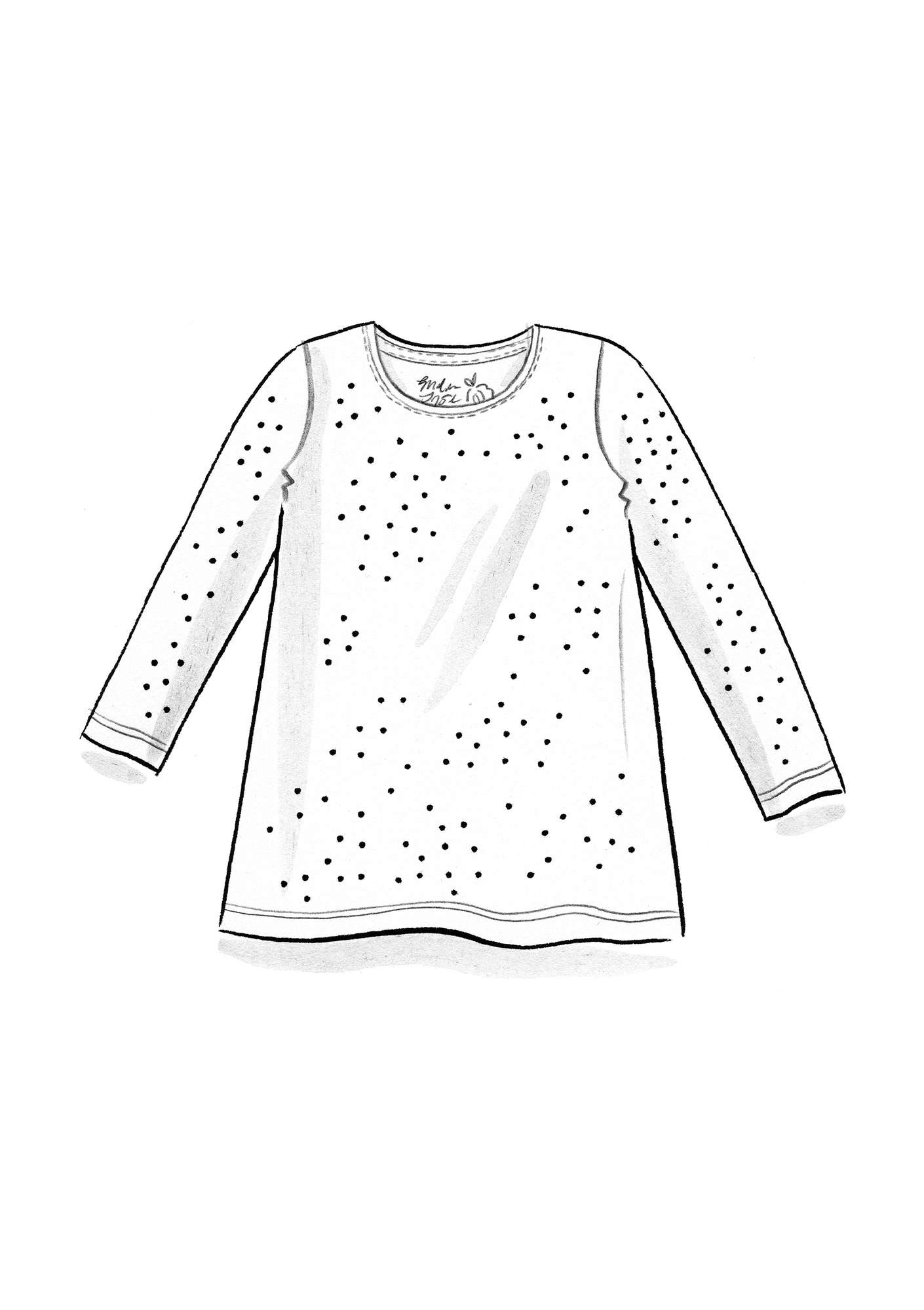Shirt „Pytte“ aus Öko-Baumwolle/Modal/Elasthan ungebleicht-gemustert