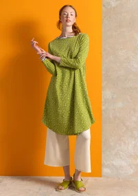 Jerseykleid „Theia“ aus Bio-Baumwolle/Elasthan - waldgrün-gemustert