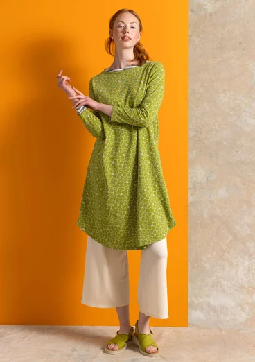 Jerseykleid „Theia“ aus Bio-Baumwolle/Elasthan - waldgrün-gemustert