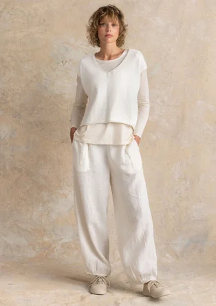 Knit vest in organic/recycled cotton - undyed