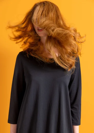 Tricot top "Ophelia" van biologisch katoen/modal - zwart