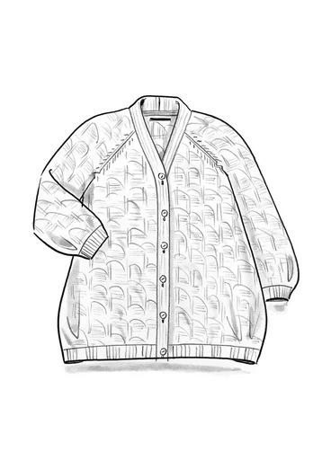Gilet long "Harriet" en mélange de laine recyclée - chocolat/chiné