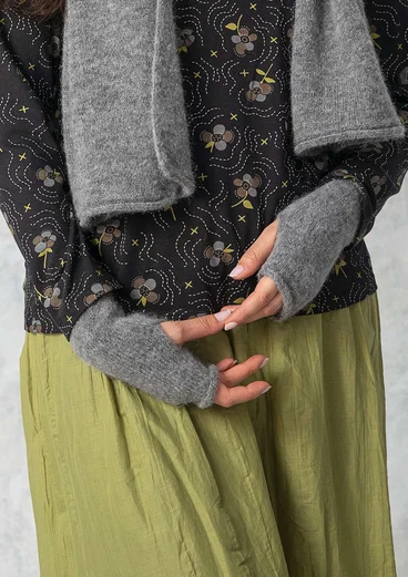 Mitaines en alpaga mélangé - gris/chiné