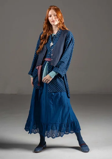 Woven organic cotton underskirt - indigo blue