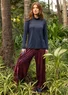 Pantalon "Harriet" en jersey de lyocell/élasthanne (aubergine XS)