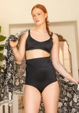 Bas de maillot "Pacific" en polyamide recyclé/élasthanne - noir