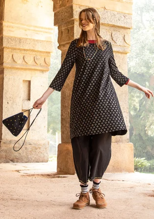 Robe "Elisabet" en jersey de coton biologique/modal - noir