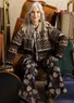 Gemusterte Strickjacke „Luleälven“ aus Lammwolle/Recycling-Wollgemisch (röstkaffee L)
