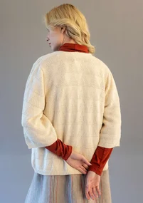 Organic cotton textured-knit cardigan - undyed