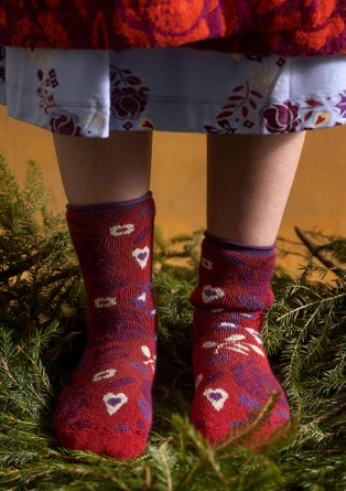 Socken „Vinterros“ aus Wollfrottee - kupfer