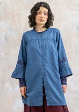 “Kiruna” woven organic cotton/linen tunic - mild indigo