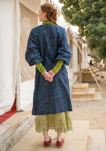 Robe "Seaweed" en coton biologique tissé - indigo foncé