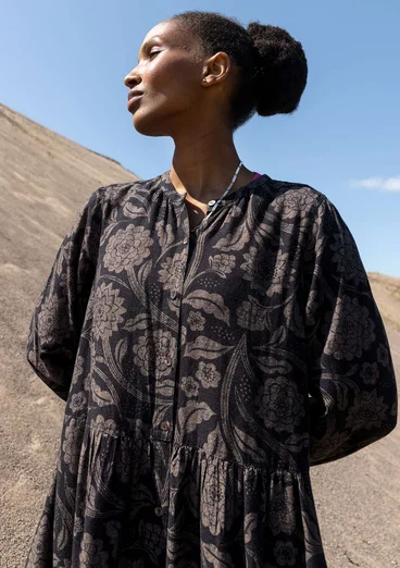 Robe tissé "Moonlight" en viscose/lin - noir