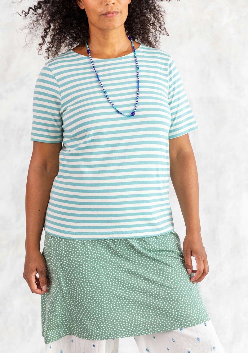 Striped T-shirt in organic cotton meadow brook/unbleached