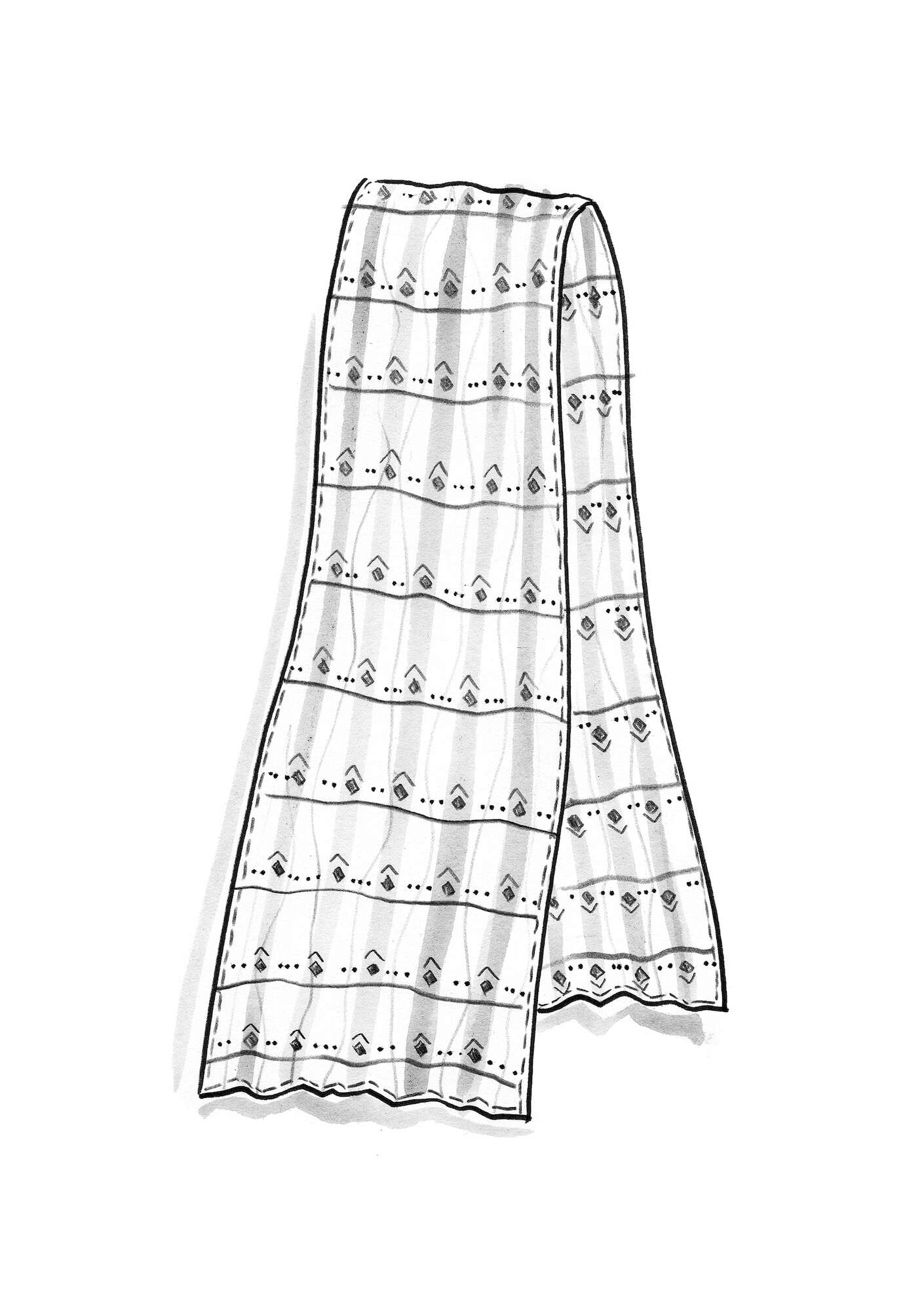 “Indra” shawl in organic cotton gray