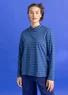 Striped mock turtleneck in organic cotton (indigo blue XS)