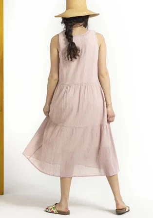 Robe "Stripe" en tissu de coton biologique - figue