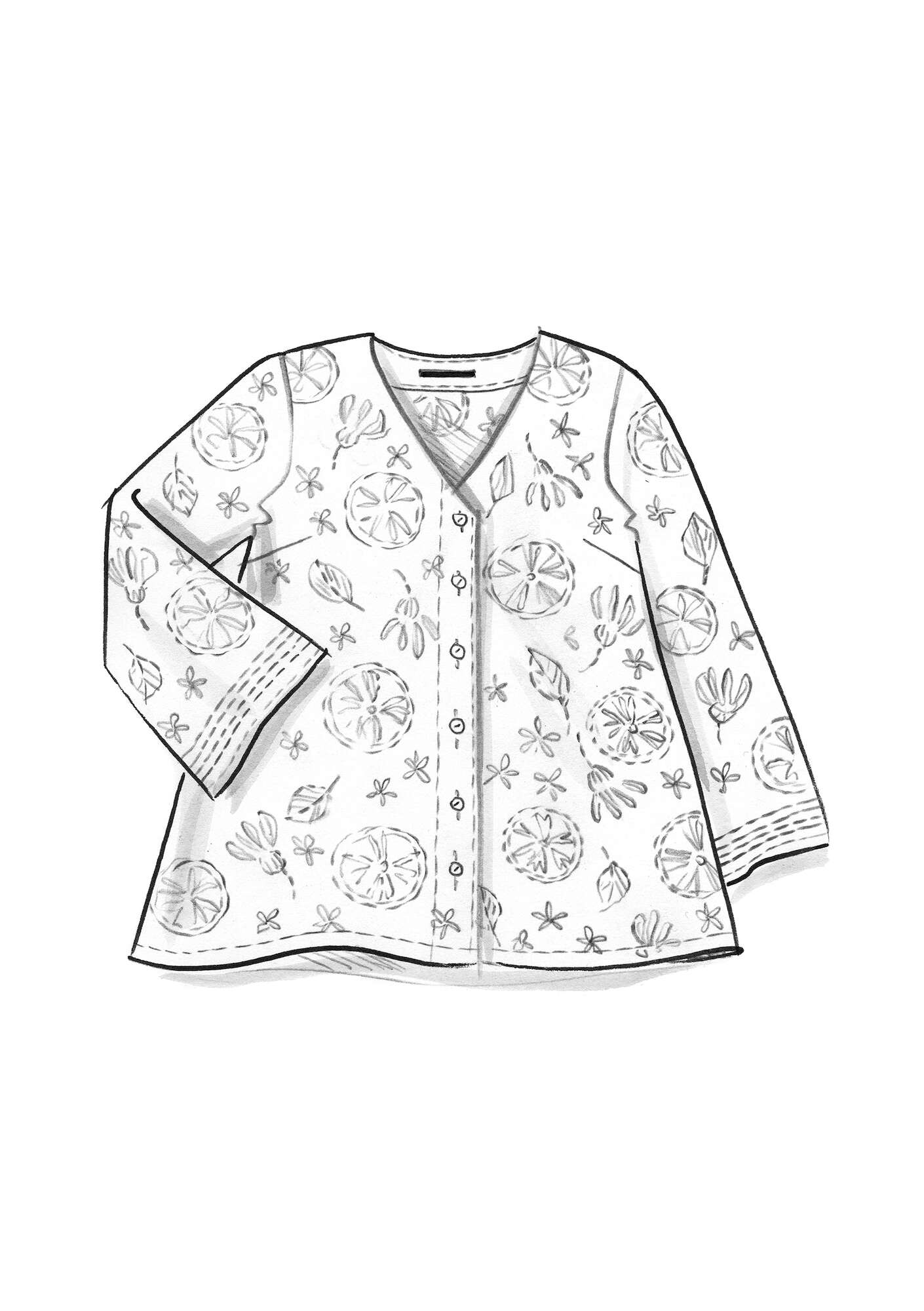 “Clementine” organic cotton blouse light ecru