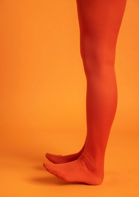Solid-colored tights copper
