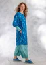 Geweven jurk "Fleur" van biologisch katoen (mediterraan blauw S)