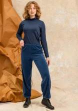 Long-sleeve, lyocell/elastane jersey polo-neck top - ink blue