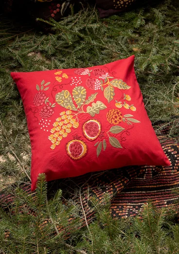 “Fruits” cushion cover in organic cotton - tomato