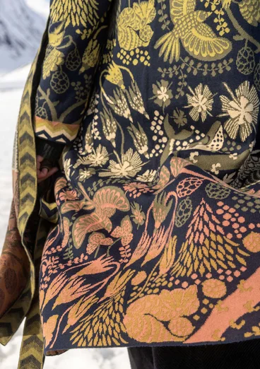 Lang cardigan "Tanana" i bomuld/lyocell - sort