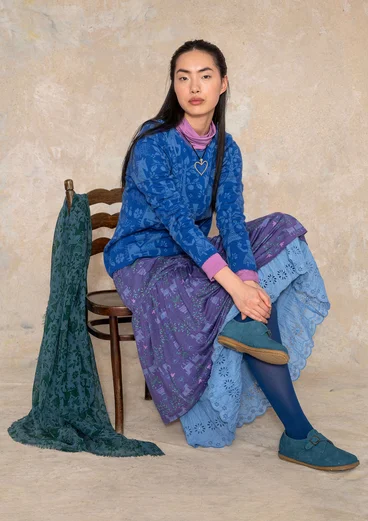 Strickpullover „Kivik“ aus Wolle/Bio-Baumwolle - tiefblau