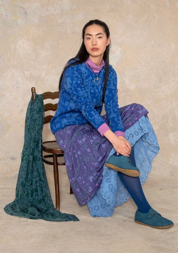 Strickpullover „Kivik“ aus Wolle/Bio-Baumwolle - tiefblau