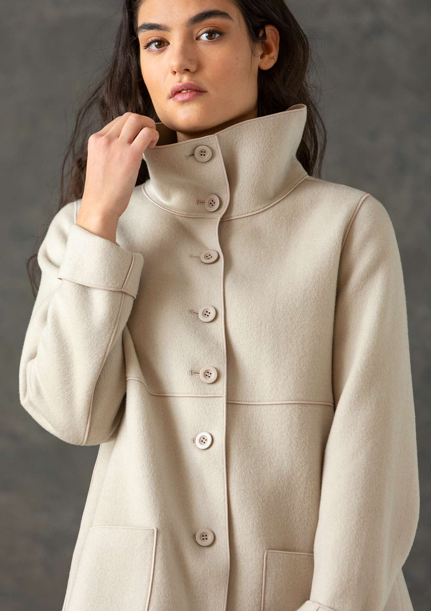 Wool coat natural