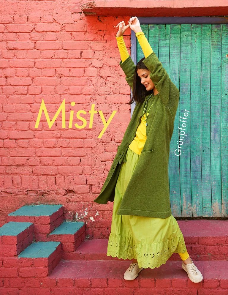 Langstrickjacke „Misty“ aus Recycling-Wollmischung/Recycling-Baumwolle