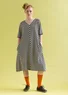 Robe basique rayée en coton biologique (noir / écru S)