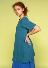 Organic cotton jersey tunic - light petrol blue