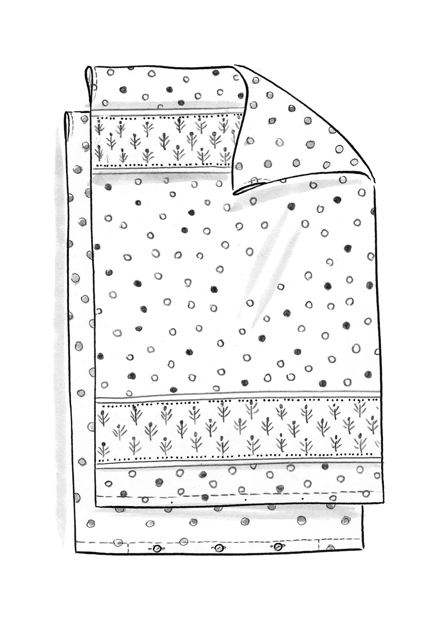 Blockdruck-Bettbezug „Chandra“ aus Öko-Baumwolle   kupfer
